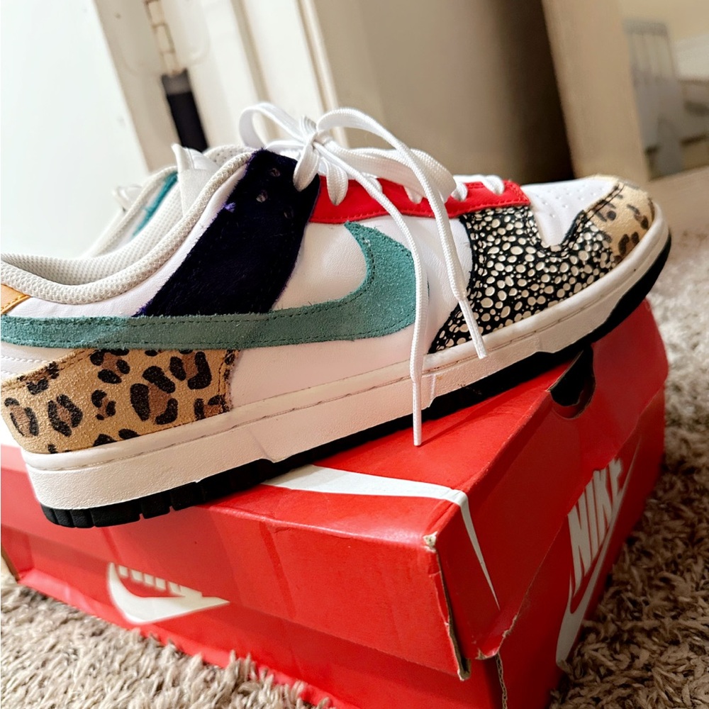 Nike Leopard and Teal Accent Sneakers